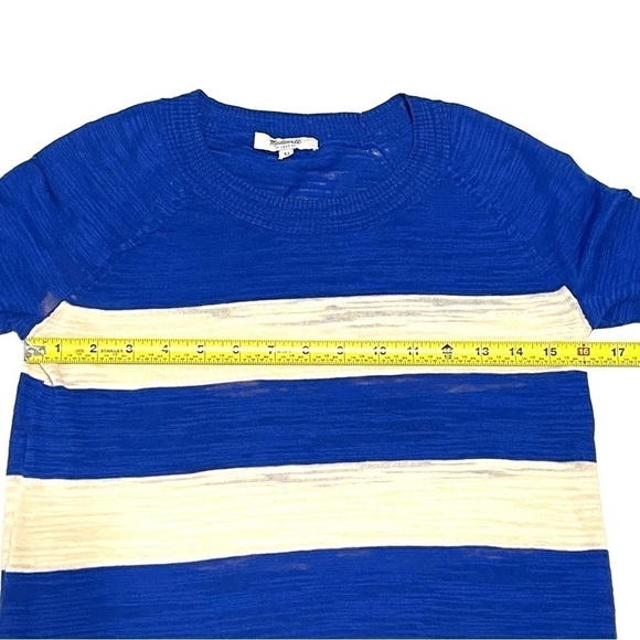 Madewell Woman Blue White Stripe Sweater Size XS - Picture 12 of 14